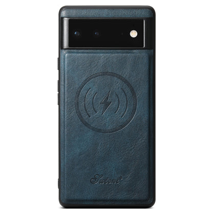 For Google Pixel 6 Pro Suteni H15 Oil Eax Leather Detachable Wallet Back Phone Case(Blue) - Google Cases by Suteni | Online Shopping UK | buy2fix