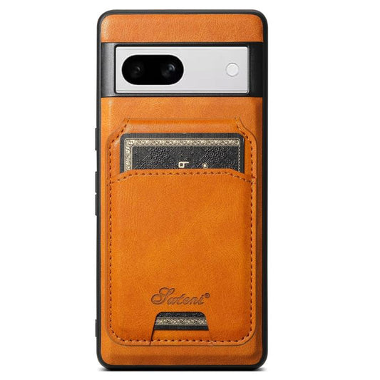 For Google Pixel 8a Suteni H15 Oil Eax Leather Detachable Wallet Back Phone Case(Khaki) - Google Cases by Suteni | Online Shopping UK | buy2fix