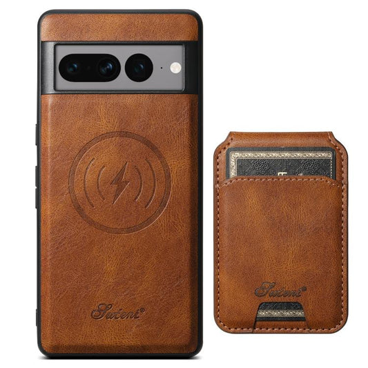 For Google Pixel 10 Pro Suteni H15 Oil Eax Leather Detachable Wallet Back Phone Case(Brown) - Google Cases by Suteni | Online Shopping UK | buy2fix