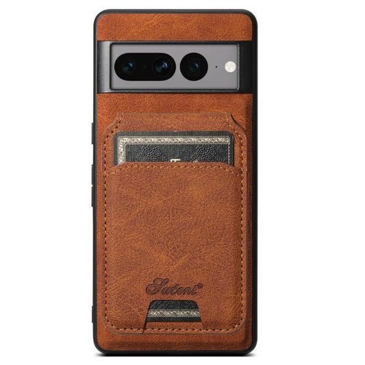 For Google Pixel 10 Pro Suteni H16 Litchi Texture Leather Detachable Wallet Back Phone Case(Khaki) - Google Cases by Suteni | Online Shopping UK | buy2fix