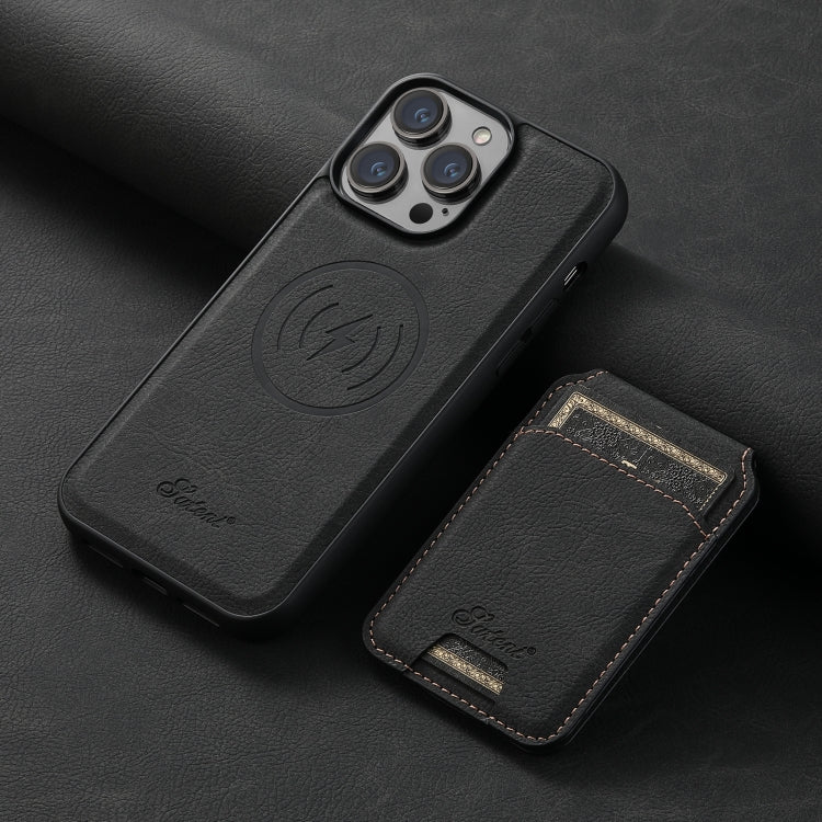 For iPhone 12  Suteni H16 Litchi Texture Leather Detachable Wallet Back Phone Case(Black) - iPhone 12 / 12 Pro Cases by Suteni | Online Shopping UK | buy2fix