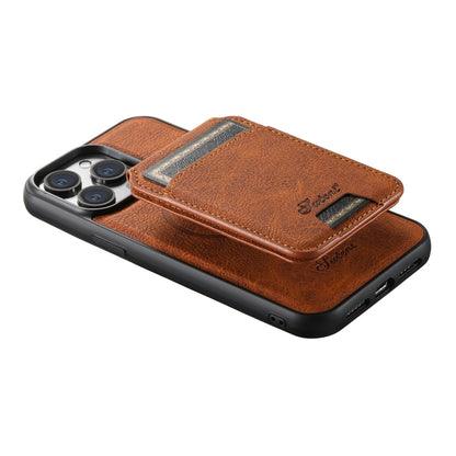 For iPhone 12  Suteni H16 Litchi Texture Leather Detachable Wallet Back Phone Case(Khaki) - iPhone 12 / 12 Pro Cases by Suteni | Online Shopping UK | buy2fix