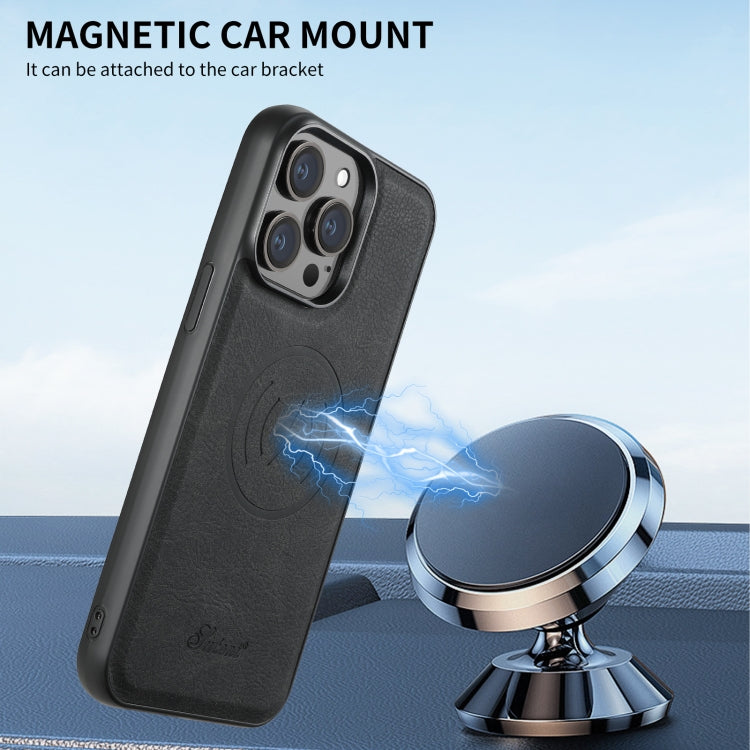 For iPhone 12  Suteni H16 Litchi Texture Leather Detachable Wallet Back Phone Case(Black) - iPhone 12 / 12 Pro Cases by Suteni | Online Shopping UK | buy2fix