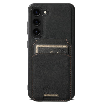 For Samsung Galaxy S23+ 5G Suteni H16 Litchi Texture Leather Detachable Wallet Back Phone Case(Black) - Galaxy S23+ 5G Cases by Suteni | Online Shopping UK | buy2fix