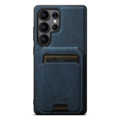 For Samsung Galaxy S25 Ultra 5G Suteni H16 Litchi Texture Leather Detachable Wallet Back Phone Case(Blue) - Galaxy S25 Ultra 5G Cases by Suteni | Online Shopping UK | buy2fix