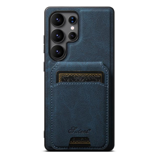 For Samsung Galaxy S25 Ultra 5G Suteni H16 Litchi Texture Leather Detachable Wallet Back Phone Case(Blue) - Galaxy S25 Ultra 5G Cases by Suteni | Online Shopping UK | buy2fix