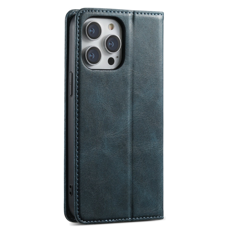For iPhone 15 Pro Max Suteni J02 Oil Wax Wallet Leather Phone Case(Blue) by Suteni