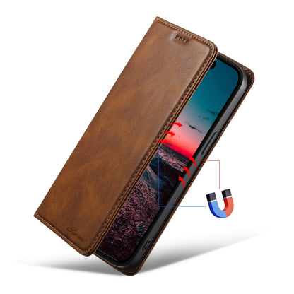 For iPhone 15 Suteni J02 Oil Wax Wallet Leather Phone Case(Brown) - iPhone 15 Cases by Suteni | Online Shopping UK | buy2fix