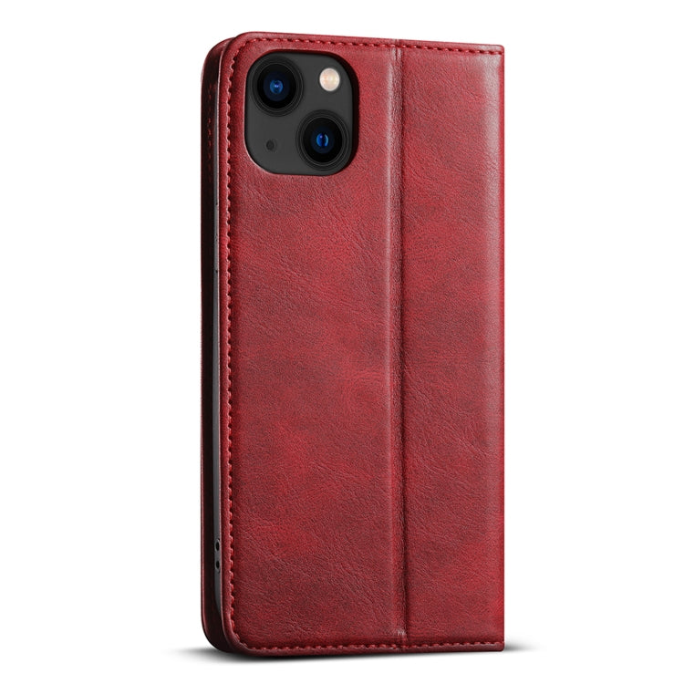For iPhone 15 Suteni J02 Oil Wax Wallet Leather Phone Case(Red) - iPhone 15 Cases by Suteni | Online Shopping UK | buy2fix