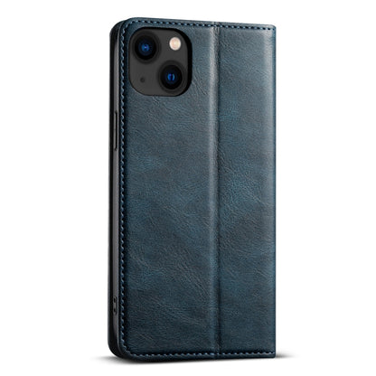 For iPhone 14 Suteni J02 Oil Wax Wallet Leather Phone Case(Blue) - iPhone 14 Cases by Suteni | Online Shopping UK | buy2fix