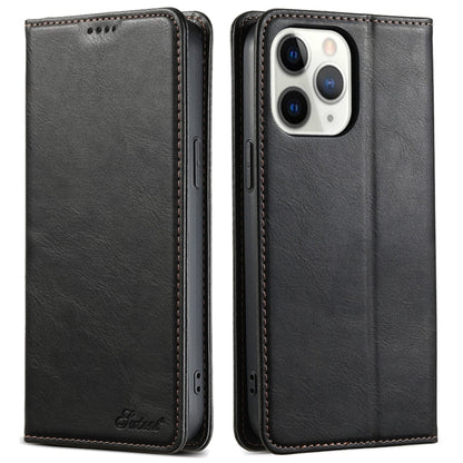For iPhone 11 Pro Max Suteni J02 Oil Wax Wallet Leather Phone Case(Black) - iPhone 11 Pro Max Cases by Suteni | Online Shopping UK | buy2fix