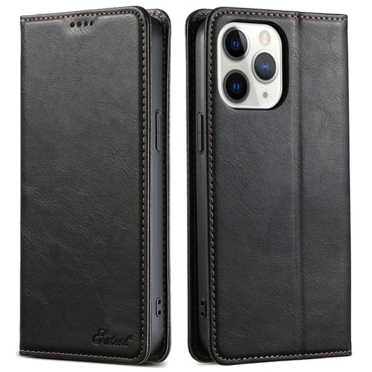 For iPhone 11 Pro Max Suteni J02 Oil Wax Wallet Leather Phone Case(Black) - iPhone 11 Pro Max Cases by Suteni | Online Shopping UK | buy2fix