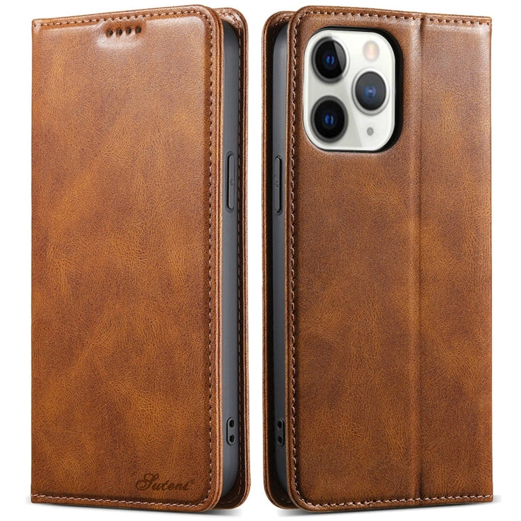 For iPhone 11 Pro Max Suteni J02 Oil Wax Wallet Leather Phone Case(Brown) - iPhone 11 Pro Max Cases by Suteni | Online Shopping UK | buy2fix