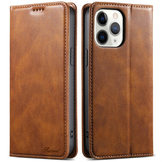For iPhone 11 Pro Max Suteni J02 Oil Wax Wallet Leather Phone Case(Brown) - iPhone 11 Pro Max Cases by Suteni | Online Shopping UK | buy2fix