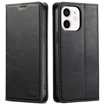 For iPhone 11 Suteni J02 Oil Wax Wallet Leather Phone Case(Black) - iPhone 11 Cases by Suteni | Online Shopping UK | buy2fix