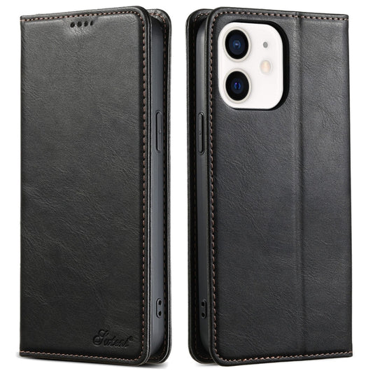 For iPhone 11 Suteni J02 Oil Wax Wallet Leather Phone Case(Black) - iPhone 11 Cases by Suteni | Online Shopping UK | buy2fix