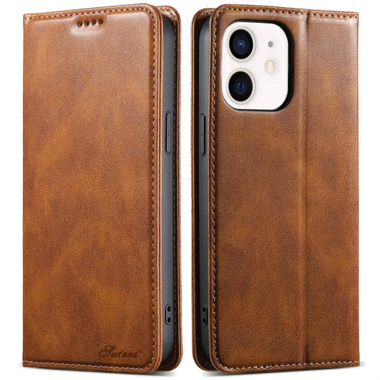 For iPhone 11 Suteni J02 Oil Wax Wallet Leather Phone Case(Brown) - iPhone 11 Cases by Suteni | Online Shopping UK | buy2fix