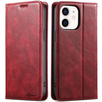 For iPhone 11 Suteni J02 Oil Wax Wallet Leather Phone Case(Red) - iPhone 11 Cases by Suteni | Online Shopping UK | buy2fix