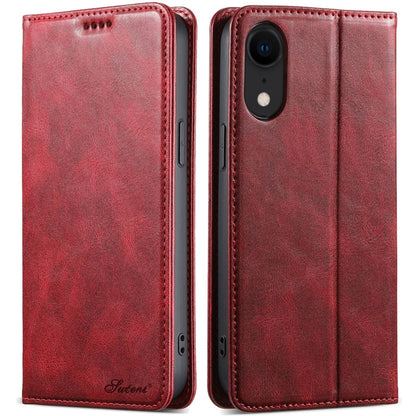For iPhone XR Suteni J02 Oil Wax Wallet Leather Phone Case(Red) - More iPhone Cases by Suteni | Online Shopping UK | buy2fix