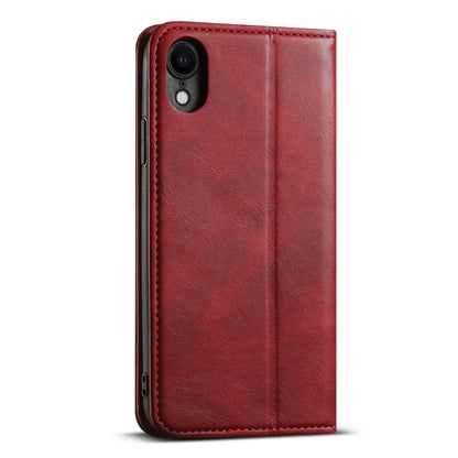 For iPhone XR Suteni J02 Oil Wax Wallet Leather Phone Case(Red) - More iPhone Cases by Suteni | Online Shopping UK | buy2fix