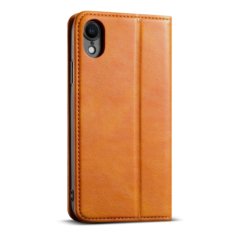For iPhone XR Suteni J02 Oil Wax Wallet Leather Phone Case(Khaki) - More iPhone Cases by Suteni | Online Shopping UK | buy2fix