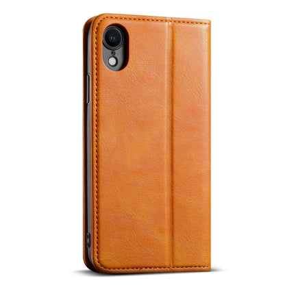For iPhone XR Suteni J02 Oil Wax Wallet Leather Phone Case(Khaki) - More iPhone Cases by Suteni | Online Shopping UK | buy2fix