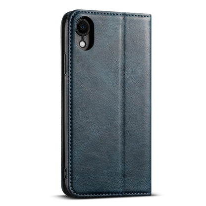 For iPhone XR Suteni J02 Oil Wax Wallet Leather Phone Case(Blue) - More iPhone Cases by Suteni | Online Shopping UK | buy2fix