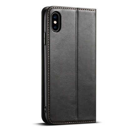 For iPhone XS Max Suteni J02 Oil Wax Wallet Leather Phone Case(Black) - More iPhone Cases by Suteni | Online Shopping UK | buy2fix