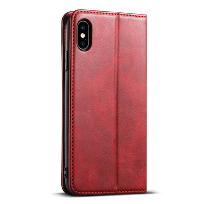 For iPhone XS Max Suteni J02 Oil Wax Wallet Leather Phone Case(Red) - More iPhone Cases by Suteni | Online Shopping UK | buy2fix