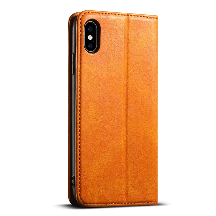 For iPhone XS Max Suteni J02 Oil Wax Wallet Leather Phone Case(Khaki) - More iPhone Cases by Suteni | Online Shopping UK | buy2fix