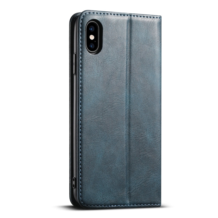 For iPhone XS Max Suteni J02 Oil Wax Wallet Leather Phone Case(Blue) - More iPhone Cases by Suteni | Online Shopping UK | buy2fix