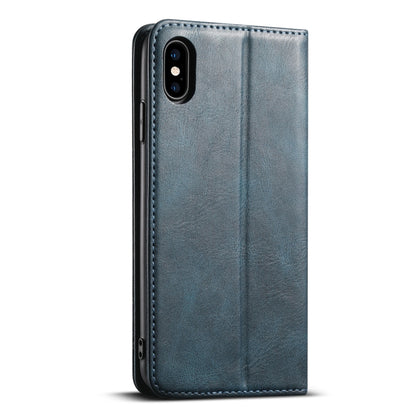 For iPhone XS Max Suteni J02 Oil Wax Wallet Leather Phone Case(Blue) - More iPhone Cases by Suteni | Online Shopping UK | buy2fix