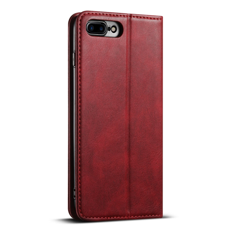 For iPhone 7 / 8 / SE 2022 Suteni J02 Oil Wax Wallet Leather Phone Case(Red) - More iPhone Cases by Suteni | Online Shopping UK | buy2fix