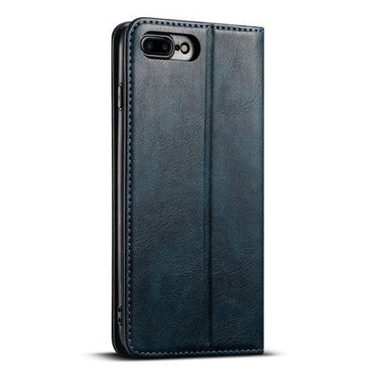 For iPhone 7 / 8 / SE 2022 Suteni J02 Oil Wax Wallet Leather Phone Case(Blue) - More iPhone Cases by Suteni | Online Shopping UK | buy2fix