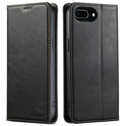 For iPhone 7 Plus / 8 Plus Suteni J02 Oil Wax Wallet Leather Phone Case(Black) - More iPhone Cases by Suteni | Online Shopping UK | buy2fix