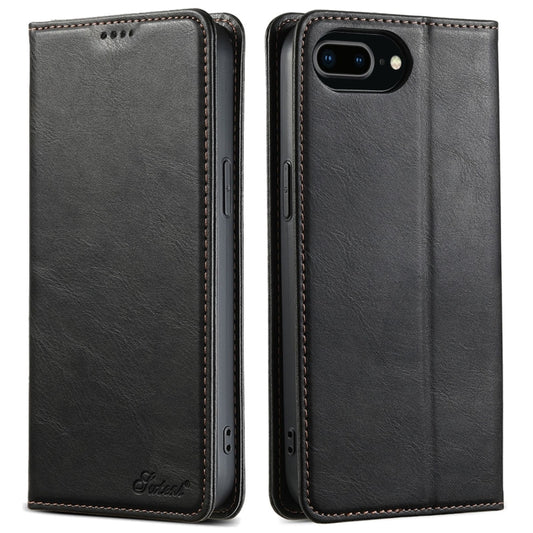 For iPhone 7 Plus / 8 Plus Suteni J02 Oil Wax Wallet Leather Phone Case(Black) - More iPhone Cases by Suteni | Online Shopping UK | buy2fix