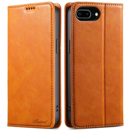 For iPhone 7 Plus / 8 Plus Suteni J02 Oil Wax Wallet Leather Phone Case(Khaki) - More iPhone Cases by Suteni | Online Shopping UK | buy2fix