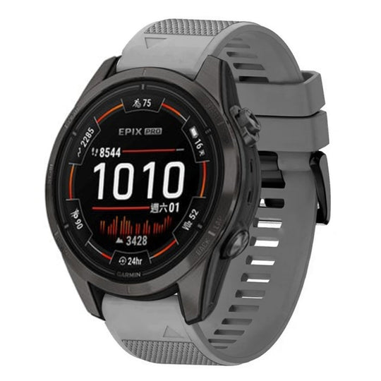 For Garmin Epix Pro 51mm Quick Release 26mm Silicone Watch Band(Grey)