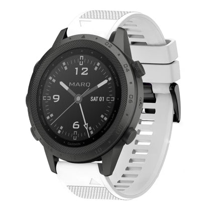 For Garmin MARQ Commander Quick Release 22mm Silicone Watch Band(White) - Watch Bands by buy2fix | Online Shopping UK | buy2fix