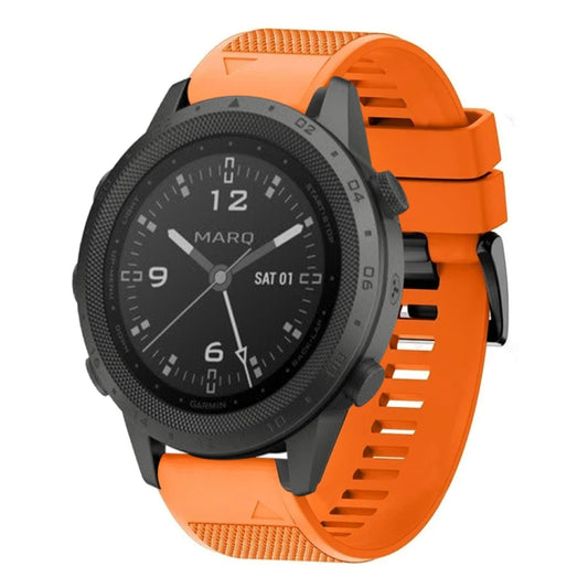 For Garmin MARQ Commander Quick Release 22mm Silicone Watch Band(Orange) - Watch Bands by buy2fix | Online Shopping UK | buy2fix