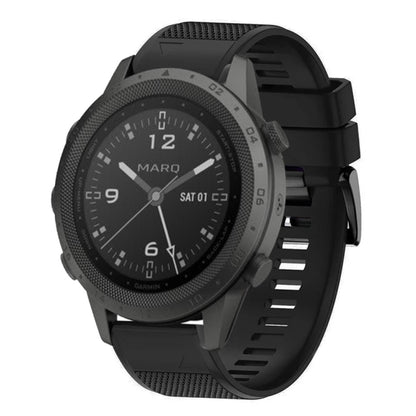 For Garmin MARQ Commander Quick Release 22mm Silicone Watch Band(Black) - Watch Bands by buy2fix | Online Shopping UK | buy2fix