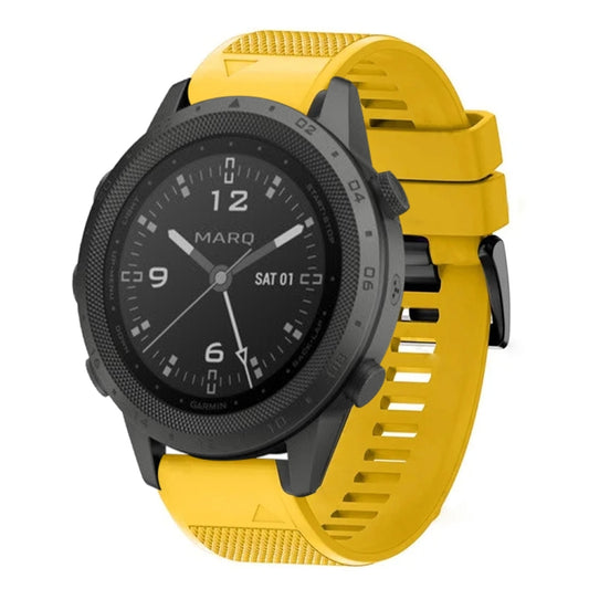 For Garmin MARQ Commander Quick Release 22mm Silicone Watch Band(Yellow) - Watch Bands by buy2fix | Online Shopping UK | buy2fix