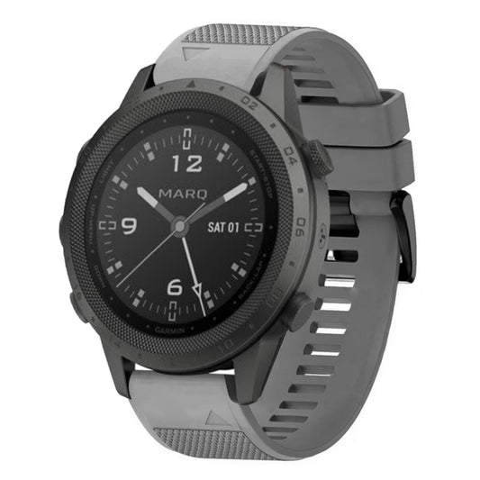 For Garmin MARQ Commander Quick Release 22mm Silicone Watch Band(Grey) - Watch Bands by buy2fix | Online Shopping UK | buy2fix