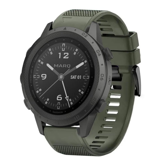 For Garmin MARQ Commander Quick Release 22mm Silicone Watch Band(Army Green) - Watch Bands by buy2fix | Online Shopping UK | buy2fix