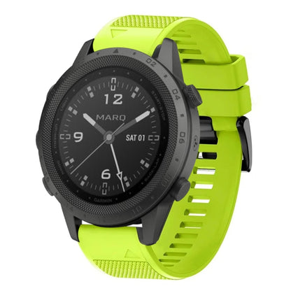 For Garmin MARQ Commander Quick Release 22mm Silicone Watch Band(Lime Green) - Watch Bands by buy2fix | Online Shopping UK | buy2fix