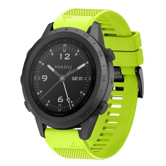 For Garmin MARQ Commander Quick Release 22mm Silicone Watch Band(Lime Green) - Watch Bands by buy2fix | Online Shopping UK | buy2fix