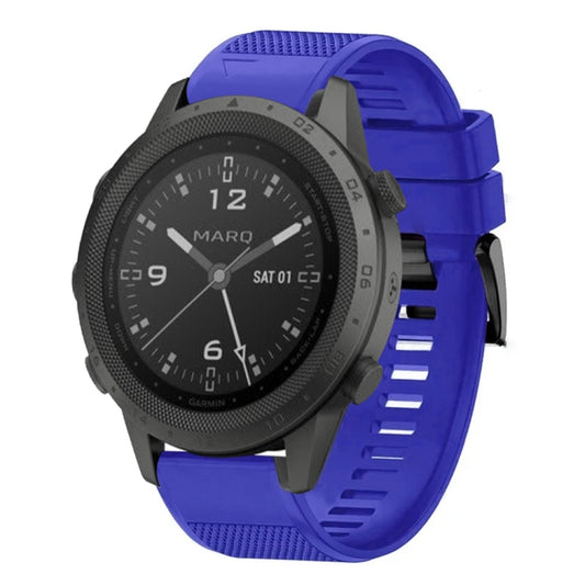 For Garmin MARQ Commander Quick Release 22mm Silicone Watch Band(Dark Blue) - Watch Bands by buy2fix | Online Shopping UK | buy2fix