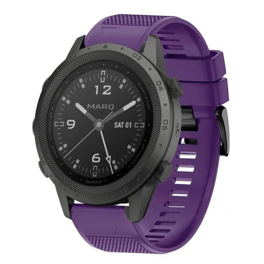 For Garmin MARQ Commander Quick Release 22mm Silicone Watch Band(Purple) - Watch Bands by buy2fix | Online Shopping UK | buy2fix