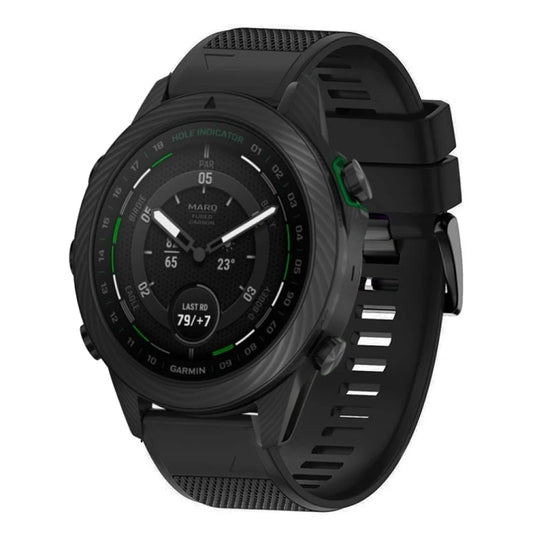 For Garmin MARQ Golfer Quick Release 22mm Silicone Watch Band(Black) - Watch Bands by buy2fix | Online Shopping UK | buy2fix
