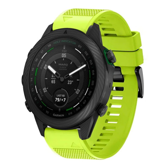 For Garmin MARQ Golfer Quick Release 22mm Silicone Watch Band(Lime Green) - Watch Bands by buy2fix | Online Shopping UK | buy2fix